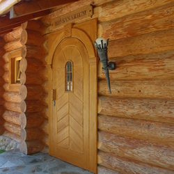 Entrance lighting to the sauna with the stylish Torch light fixture