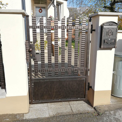 Simple wrought iron gate and fence made for a family house