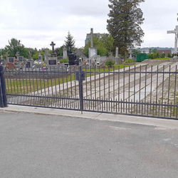 The wrought-iron gate by the cemetery in ubotice, eastern Slovakia