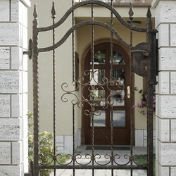 Forged small gate with the letter C and spikes design  forged fencing